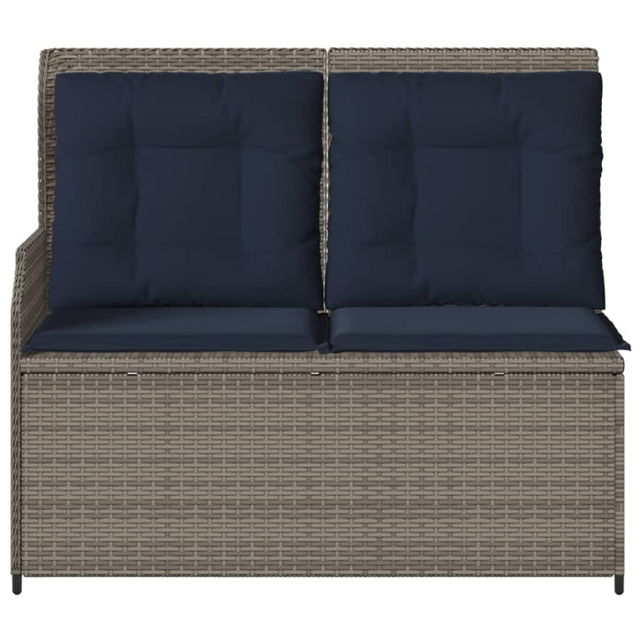 hvilebænk med hynder grå polyrattan