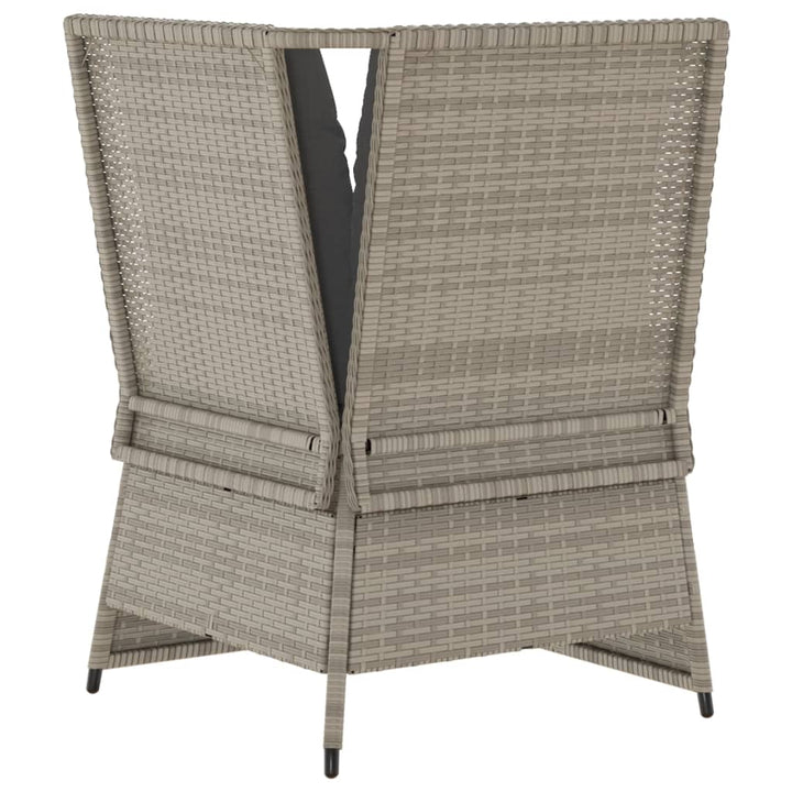 hjørnemodul til havesofa med hynder polyrattan lysegrå