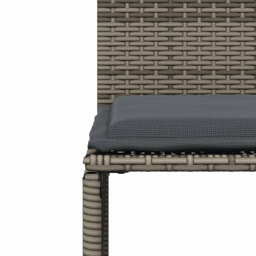 spisebordssæt til haven 7 dele med hynder polyrattan grå