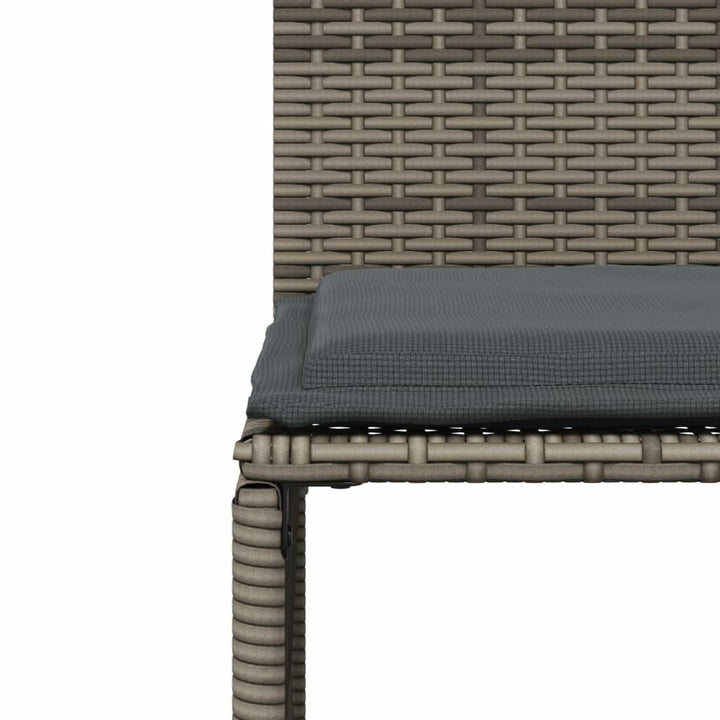 spisebordssæt til haven 7 dele med hynder polyrattan grå
