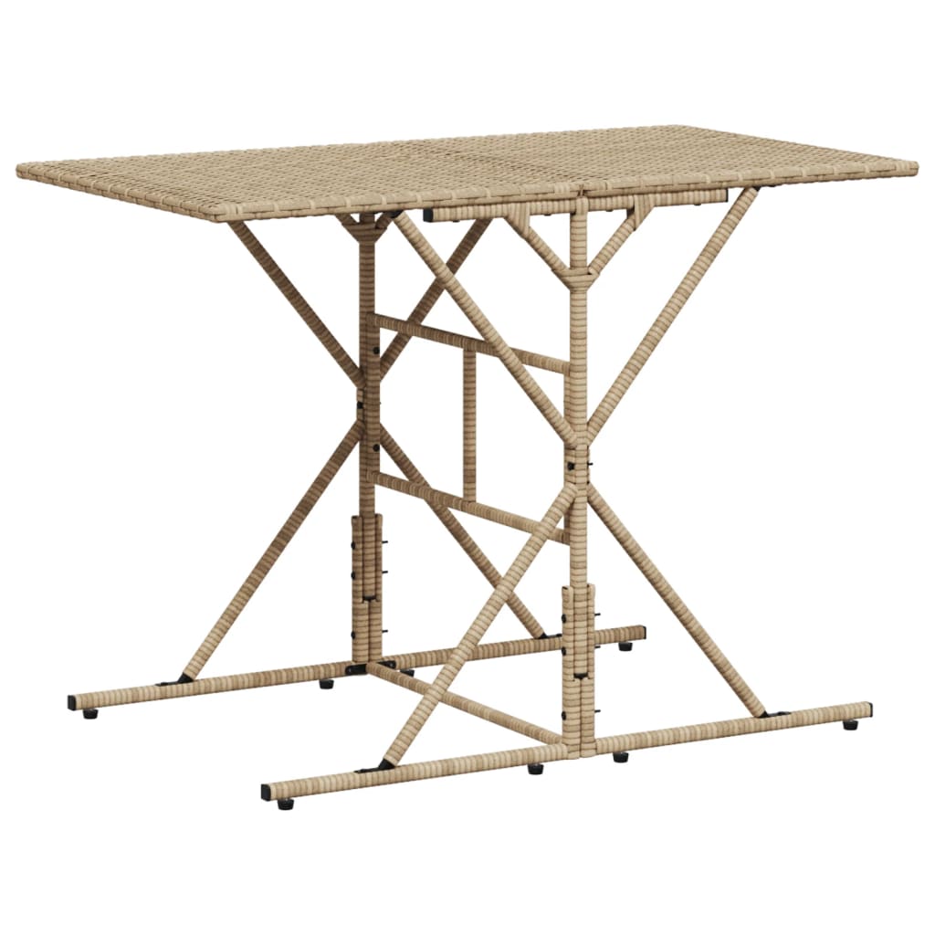 spisebordssæt til haven 7 dele med hynder polyrattan beige