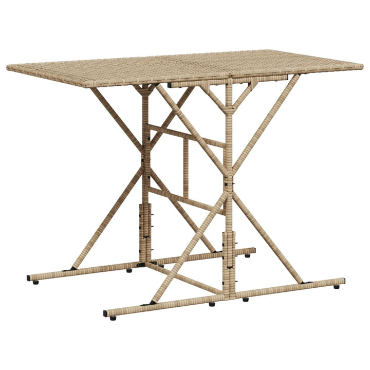 spisebordssæt til haven 7 dele med hynder polyrattan beige