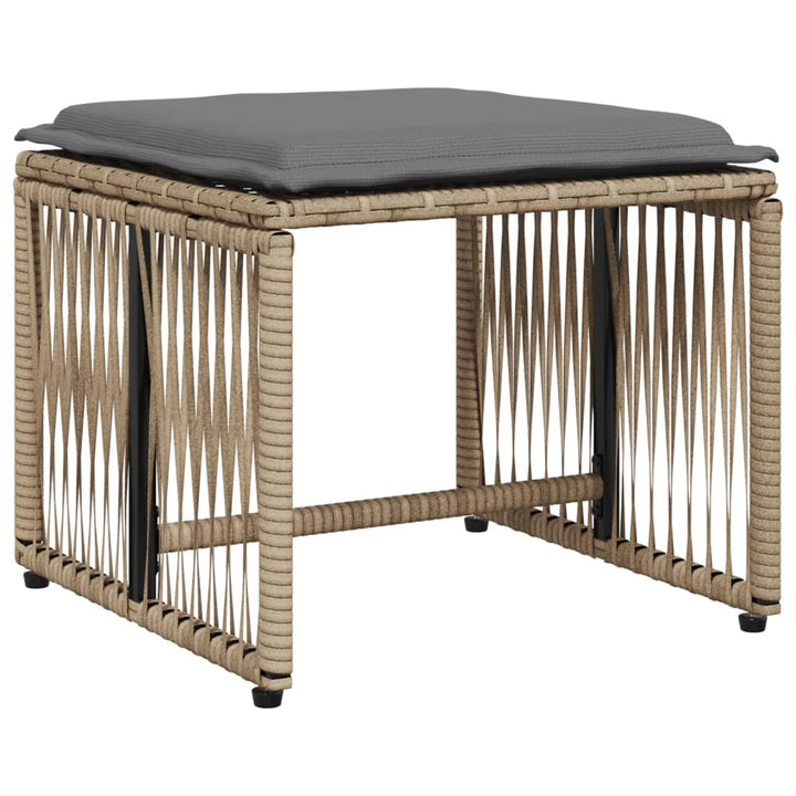 spisebordssæt til haven 7 dele med hynder polyrattan beige