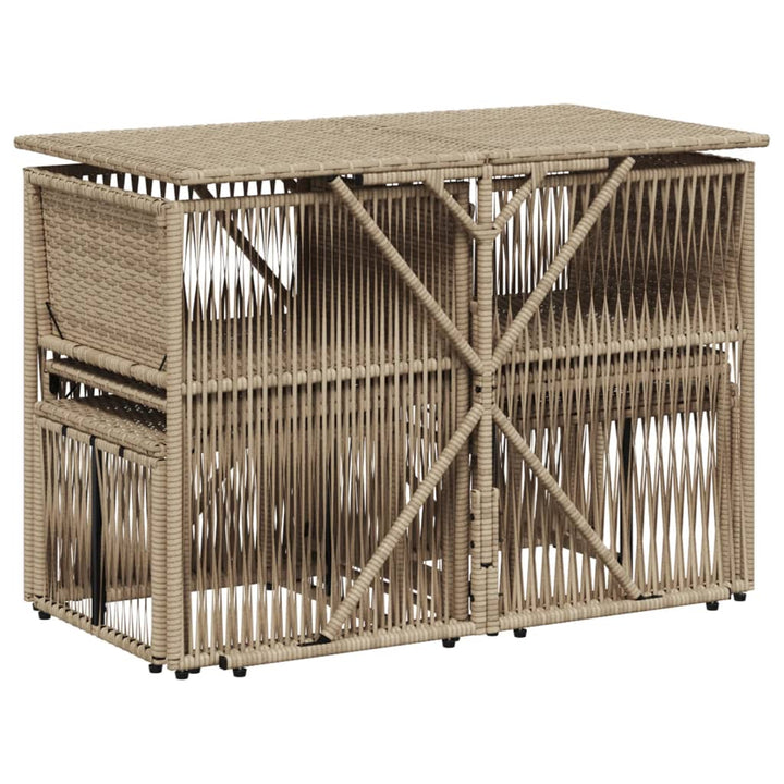 spisebordssæt til haven 7 dele med hynder polyrattan beige