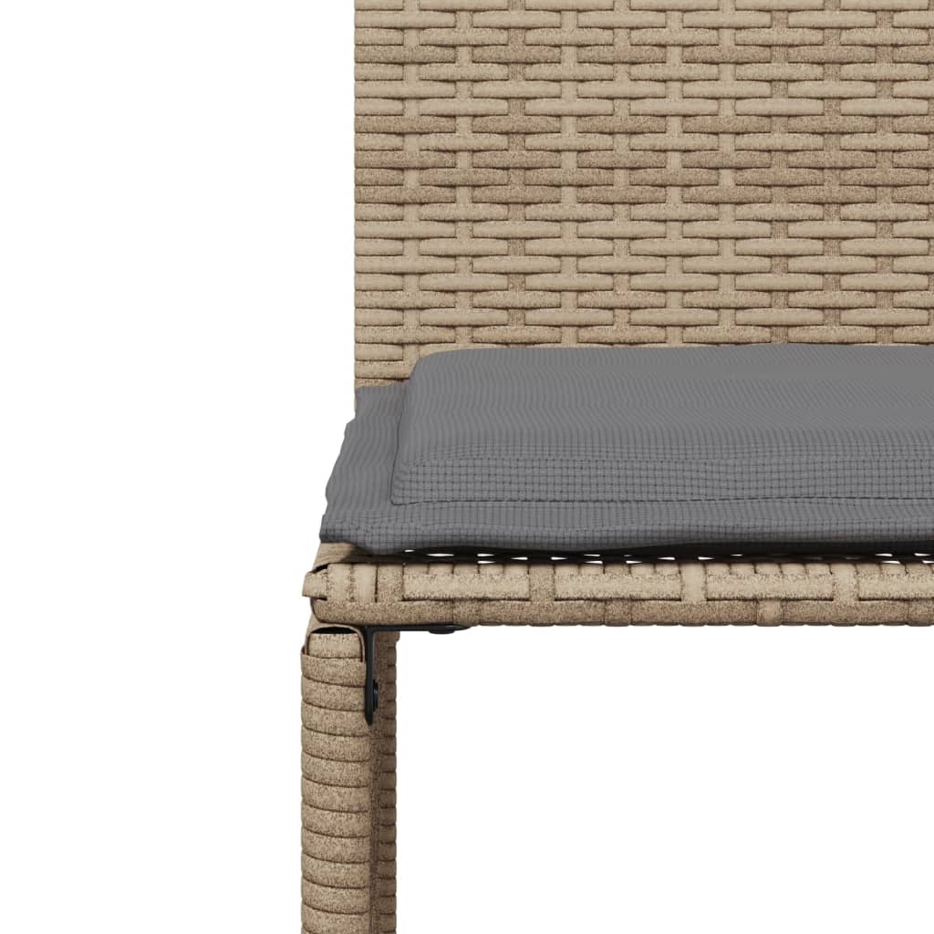 spisebordssæt til haven 7 dele med hynder polyrattan beige