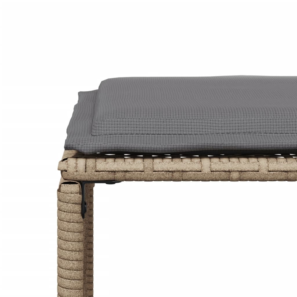 spisebordssæt til haven 7 dele med hynder polyrattan beige