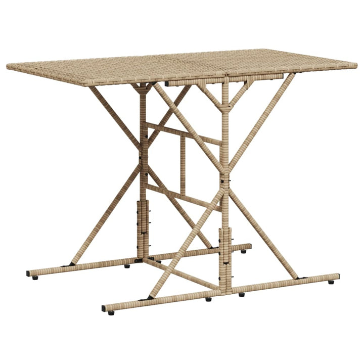 spisebordssæt til haven 7 dele med hynder polyrattan beige