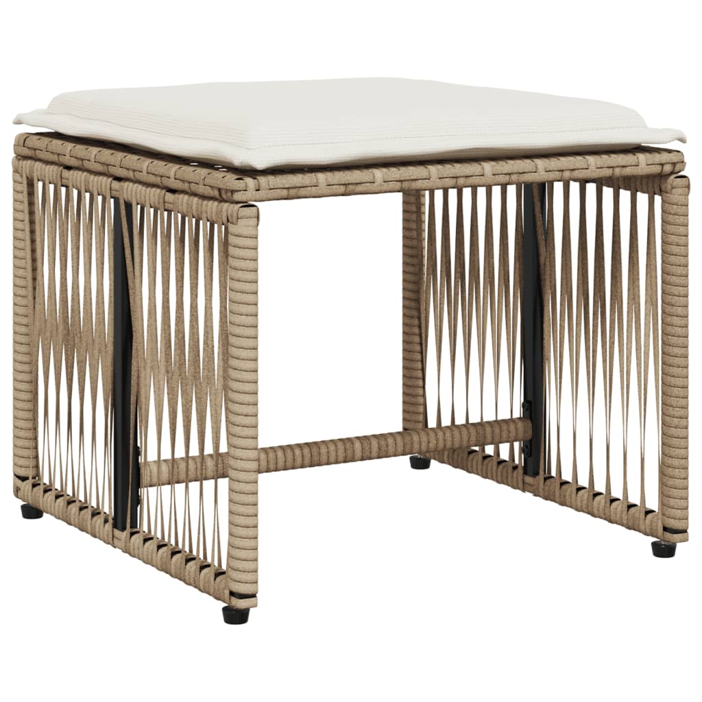 spisebordssæt til haven 7 dele med hynder polyrattan beige