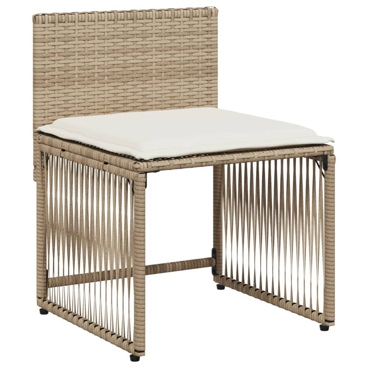 spisebordssæt til haven 7 dele med hynder polyrattan beige