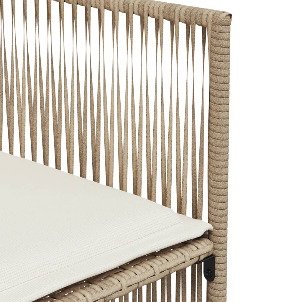 spisebordssæt til haven 7 dele med hynder polyrattan beige