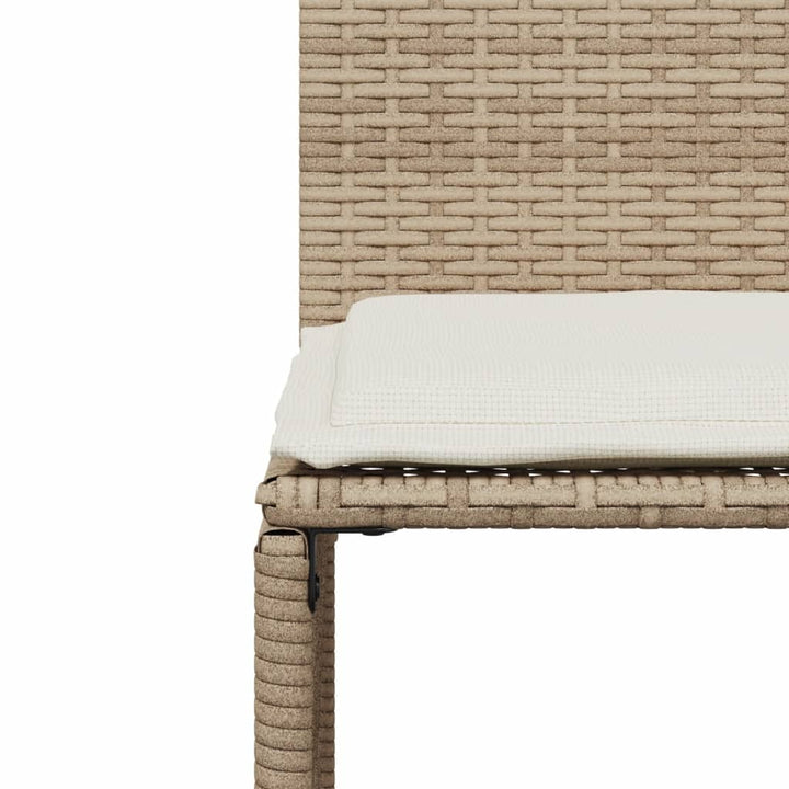 spisebordssæt til haven 7 dele med hynder polyrattan beige