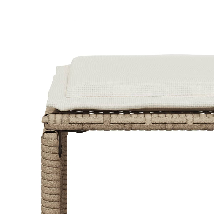 spisebordssæt til haven 7 dele med hynder polyrattan beige
