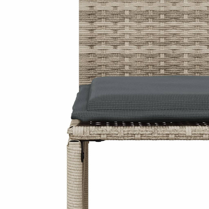 spisebordssæt til haven 7 dele med hynder polyrattan lysegrå