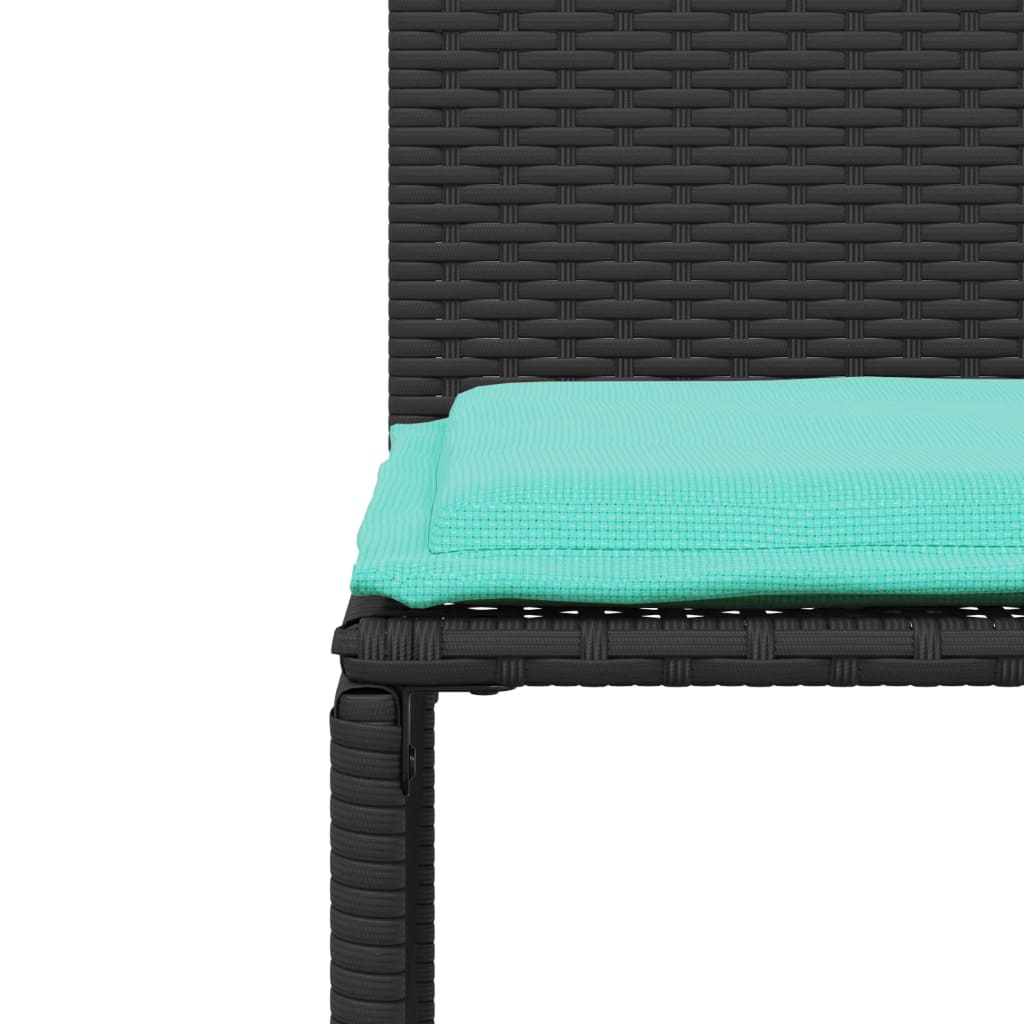 7-delt havespisesæt med hynder sort polyrattan