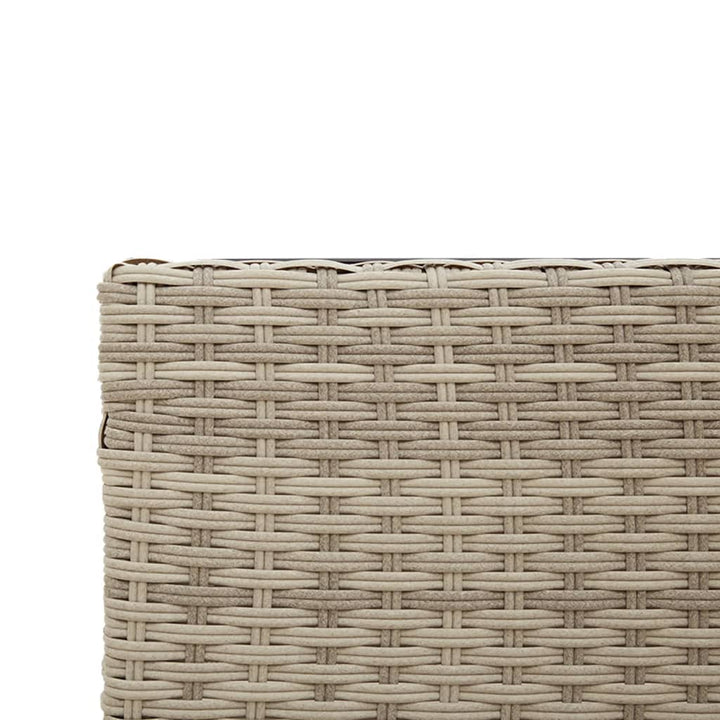 havesofa med bord og hynder L-formet polyrattan lysegrå