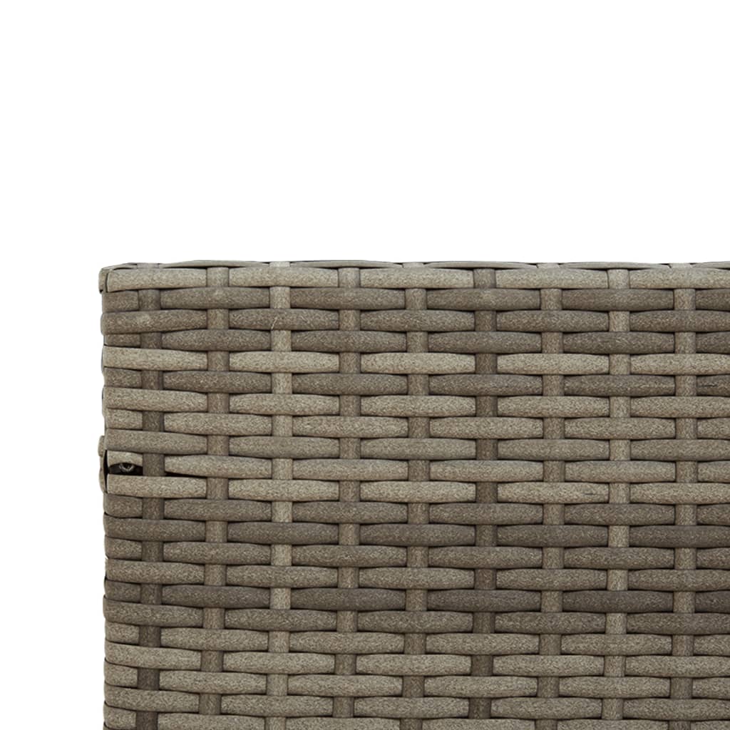havesofa med bord og hynder L-formet grå polyrattan