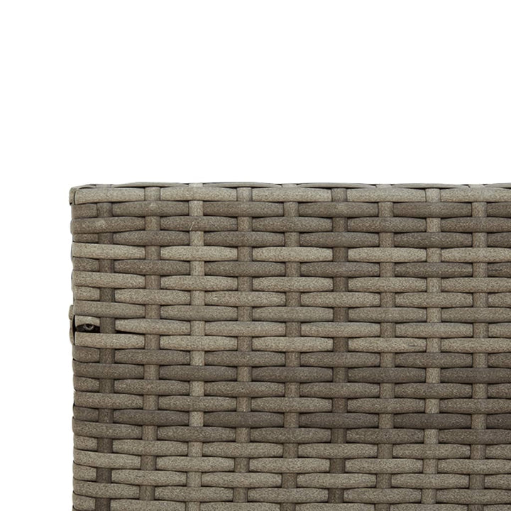 havesofa med bord og hynder L-formet grå polyrattan