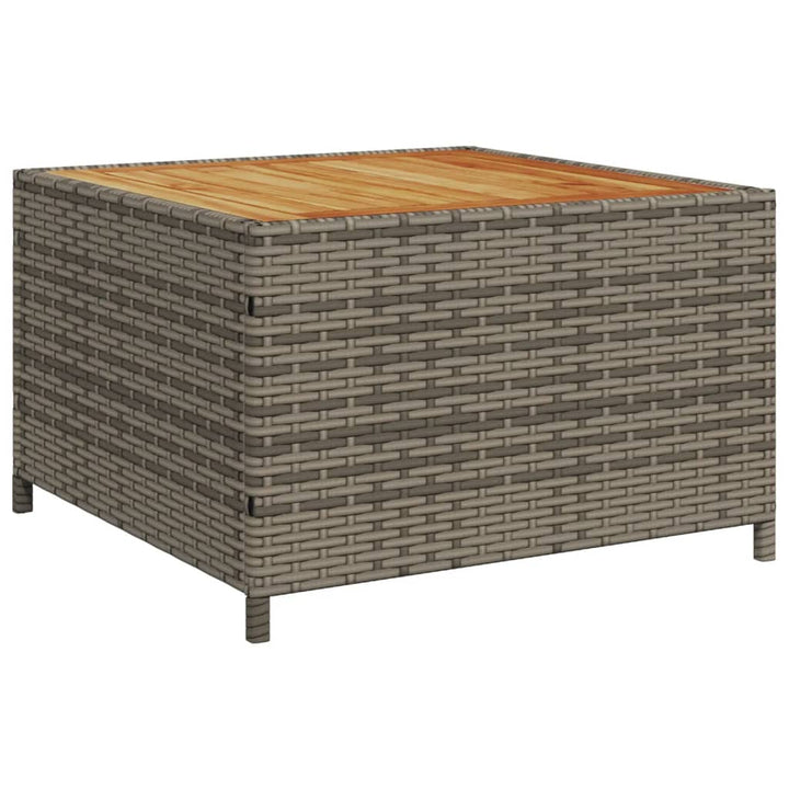 havesofa med bord og hynder L-formet polyrattan grå