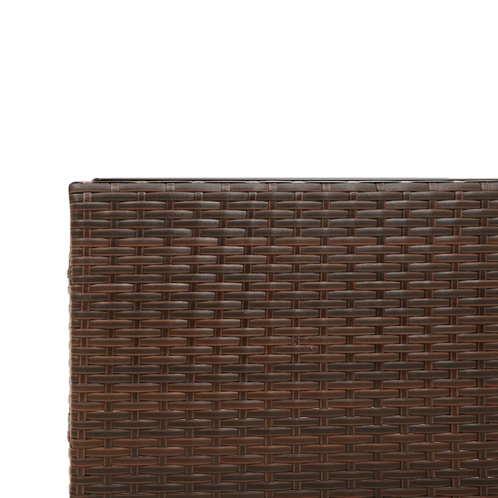 havesofa med bord og hynder L-formet polyrattan brun