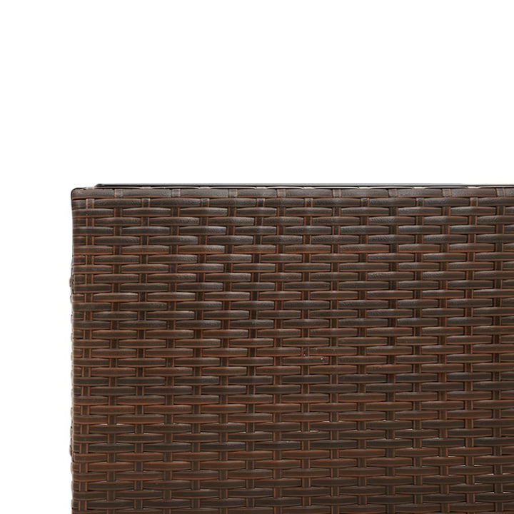 havesofa med bord og hynder L-formet polyrattan brun