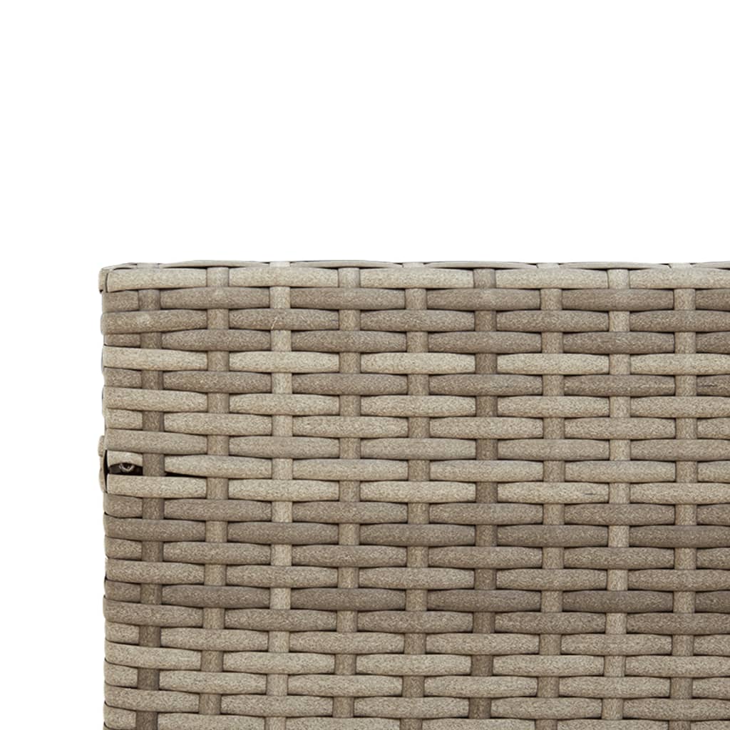 havesofa med bord og hynder L-formet polyrattan grå