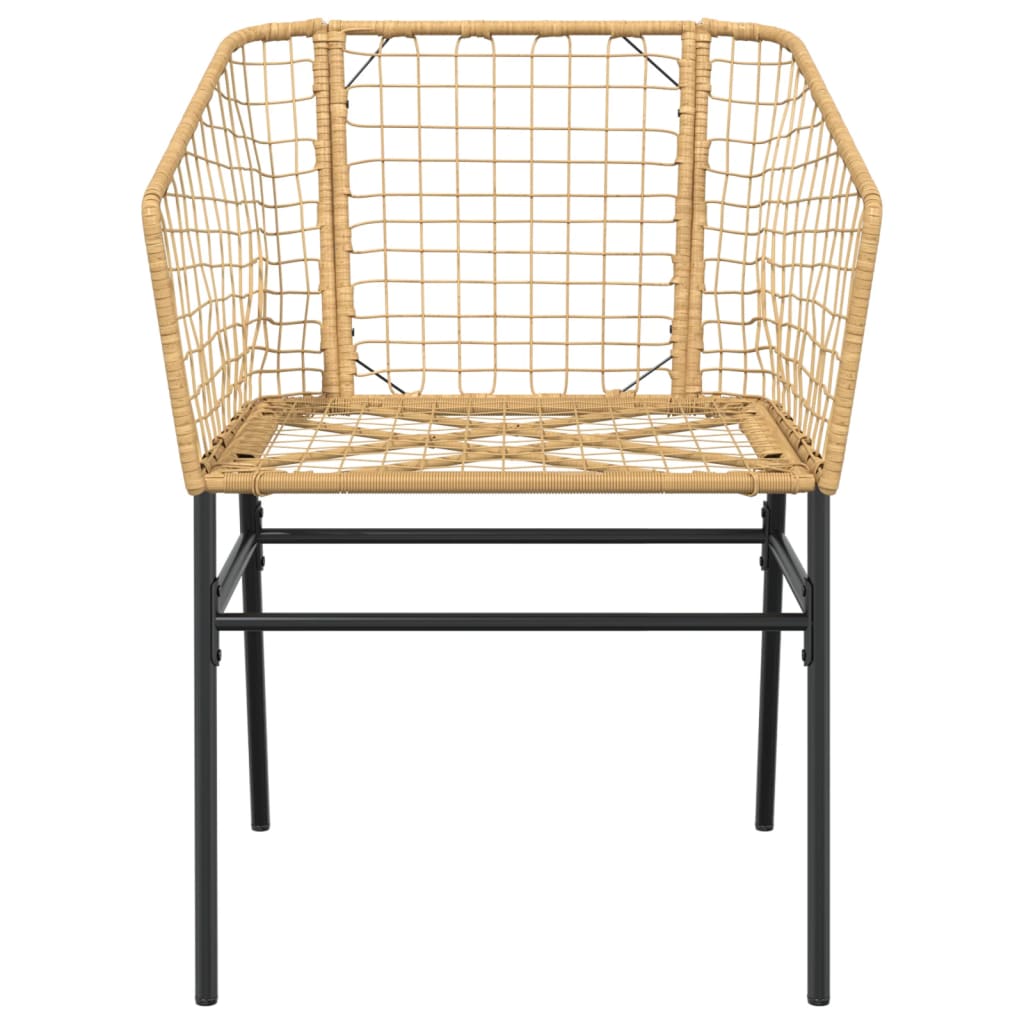 havestole 2 stk. polyrattan brun