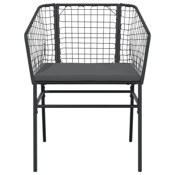 havestole 2 stk. med hynder polyrattan sort