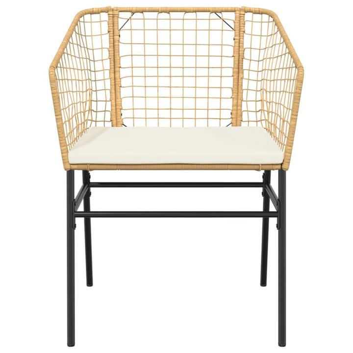 havestole 2 stk. med hynder polyrattan brun