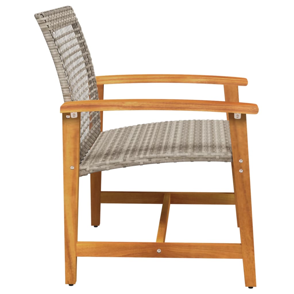 havestole 2 stk. polyrattan og akacietræ grå