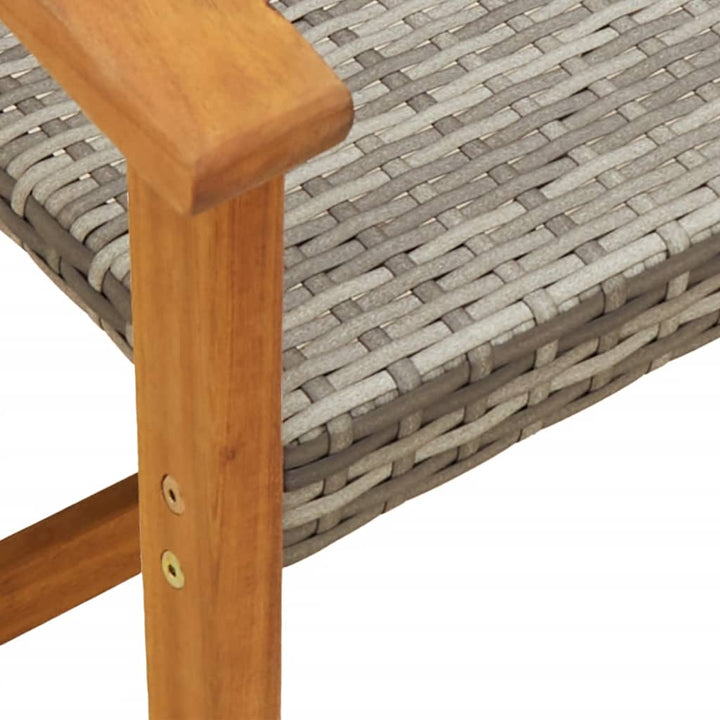 havestole 2 stk. polyrattan og akacietræ grå
