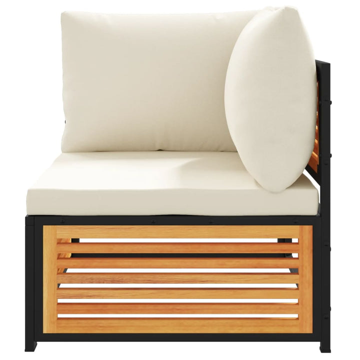 hjørnemodul til havesofa med hynder massivt akacietræ