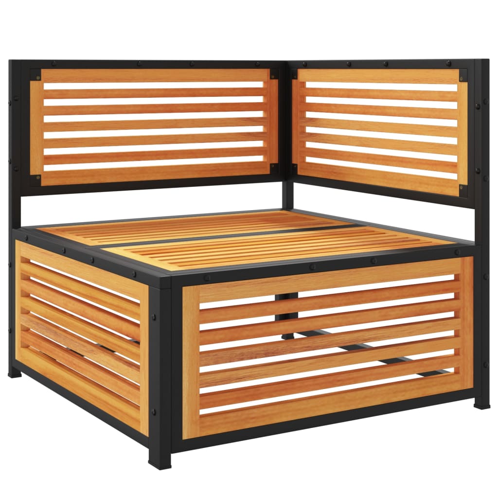 hjørnemodul til havesofa med hynder massivt akacietræ