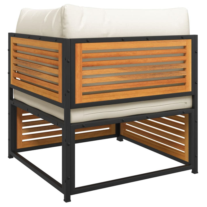 hjørnemodul til havesofa med hynder massivt akacietræ