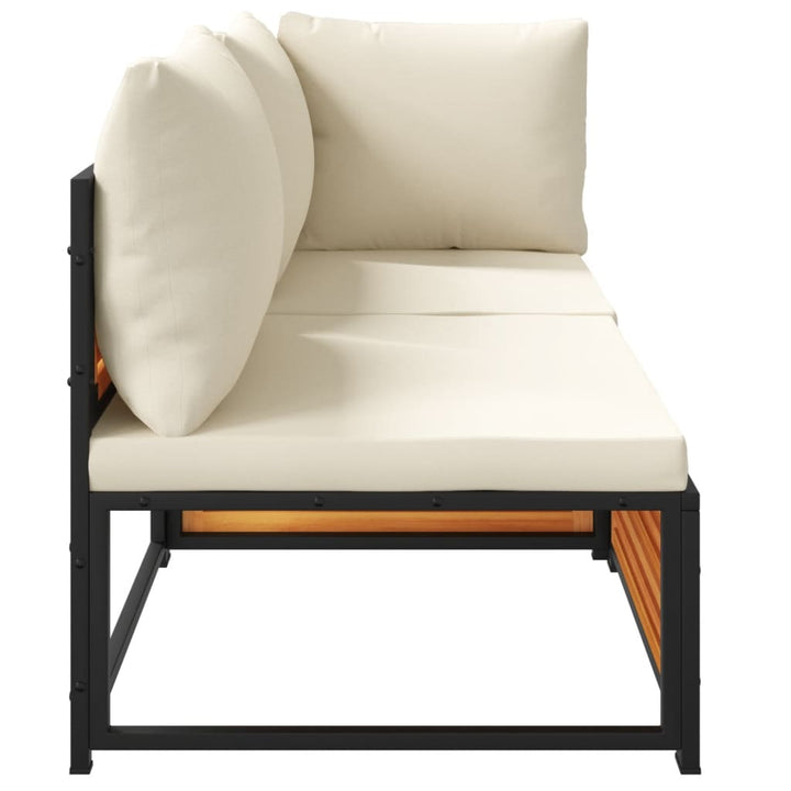 2-personers havesofa med hynder massivt akacietræ