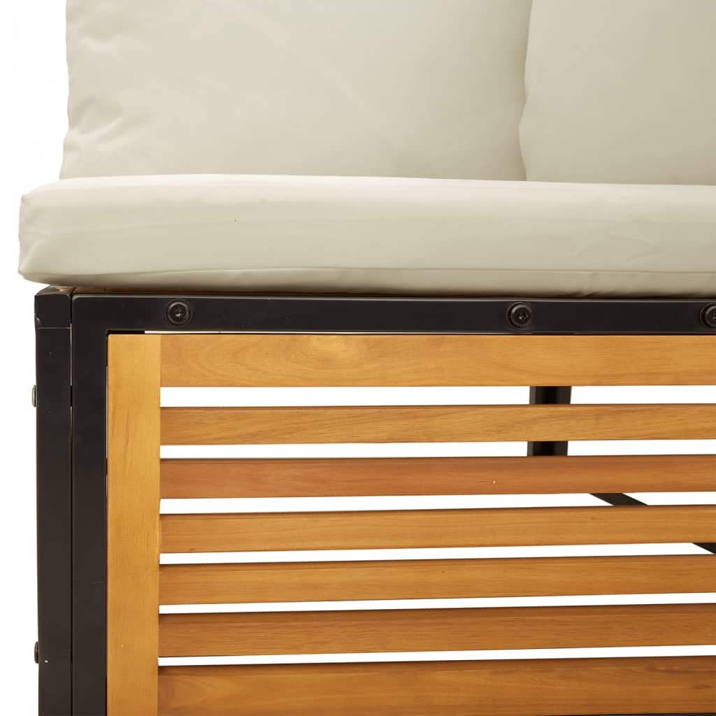 2-personers havesofa med hynder massivt akacietræ