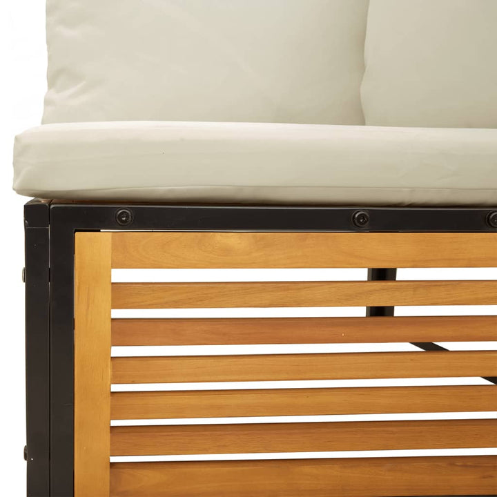 2-personers havesofa med hynder massivt akacietræ