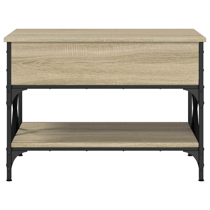 sofabord 70x50x50 cm konstrueret træ og metal sonoma-eg