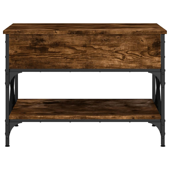 sofabord 70x50x50 cm konstrueret træ og metal røget eg