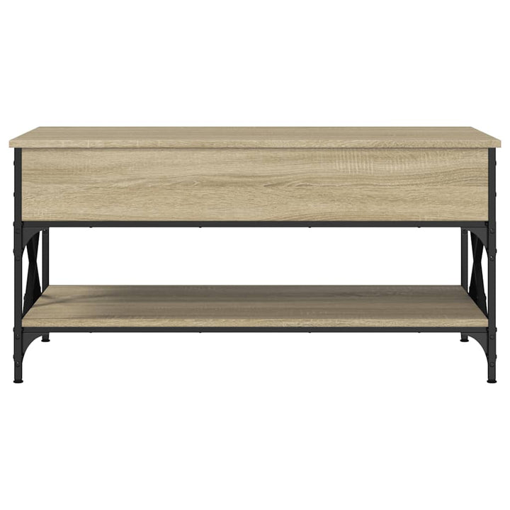 sofabord 100x50x50 cm konstrueret træ og metal sonoma-eg