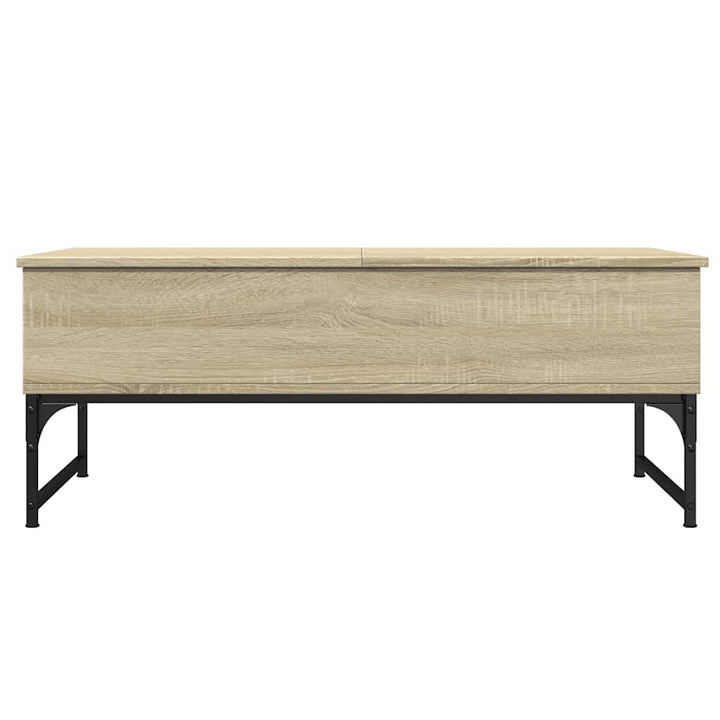 sofabord 100x50x40 cm konstrueret træ og metal sonoma-eg