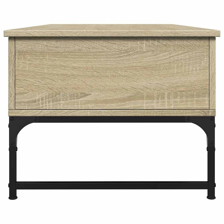 sofabord 100x50x40 cm konstrueret træ og metal sonoma-eg