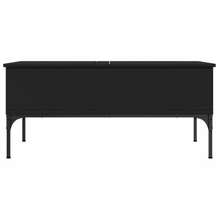 sofabord 100x50x45 cm konstrueret træ og metal sort