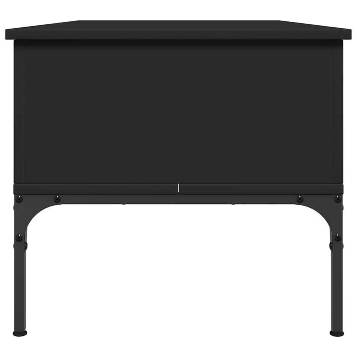 sofabord 100x50x45 cm konstrueret træ og metal sort