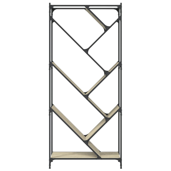 bogreol 79x30x180 cm konstrueret træ og metal sonoma-eg