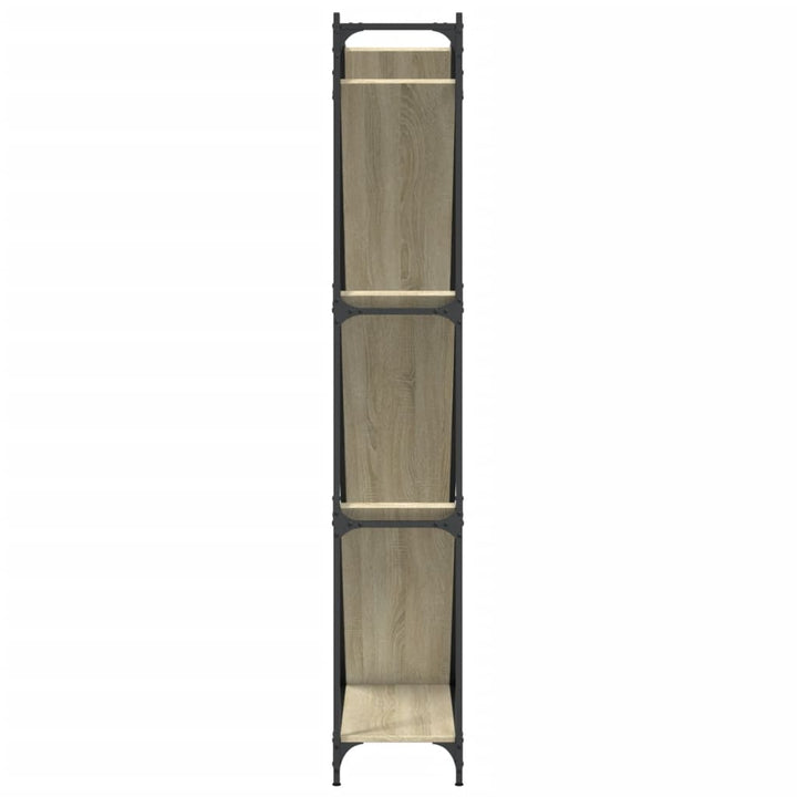 bogreol 79x30x180 cm konstrueret træ og metal sonoma-eg