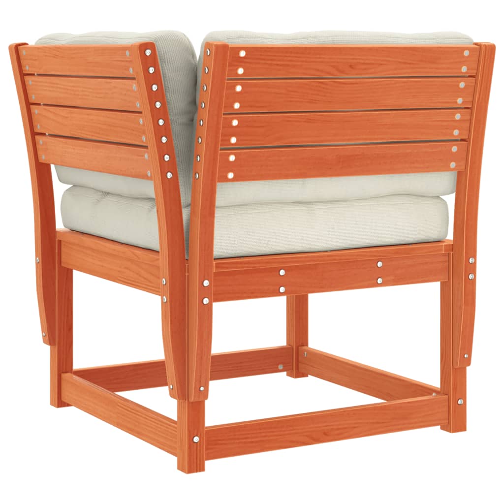 sofasæt til haven 6 dele med hynder massivt fyr gyldenbrun