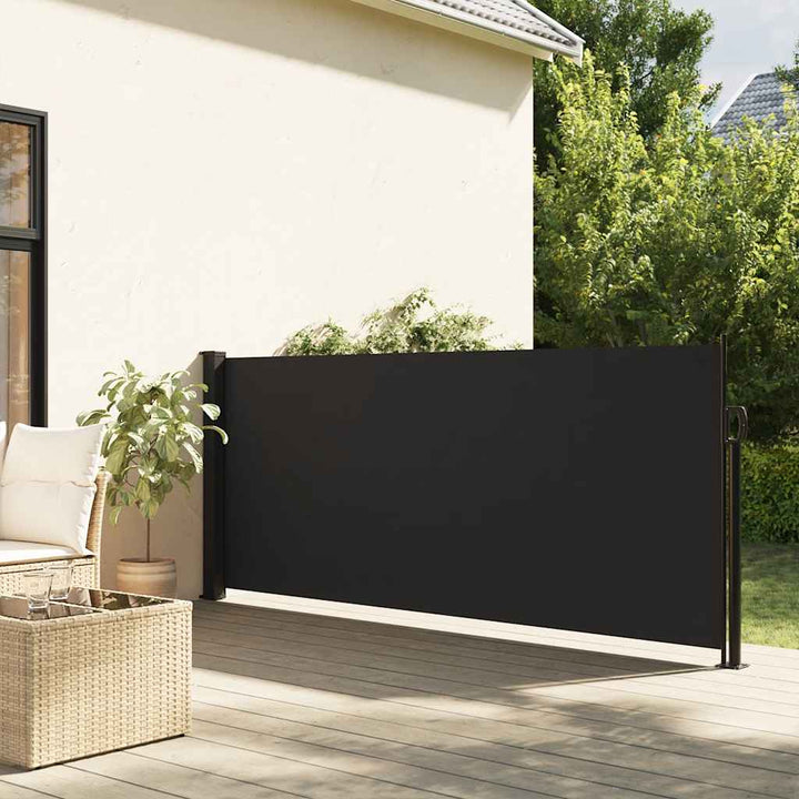 sidemarkise 100x300 cm sammenrullelig sort