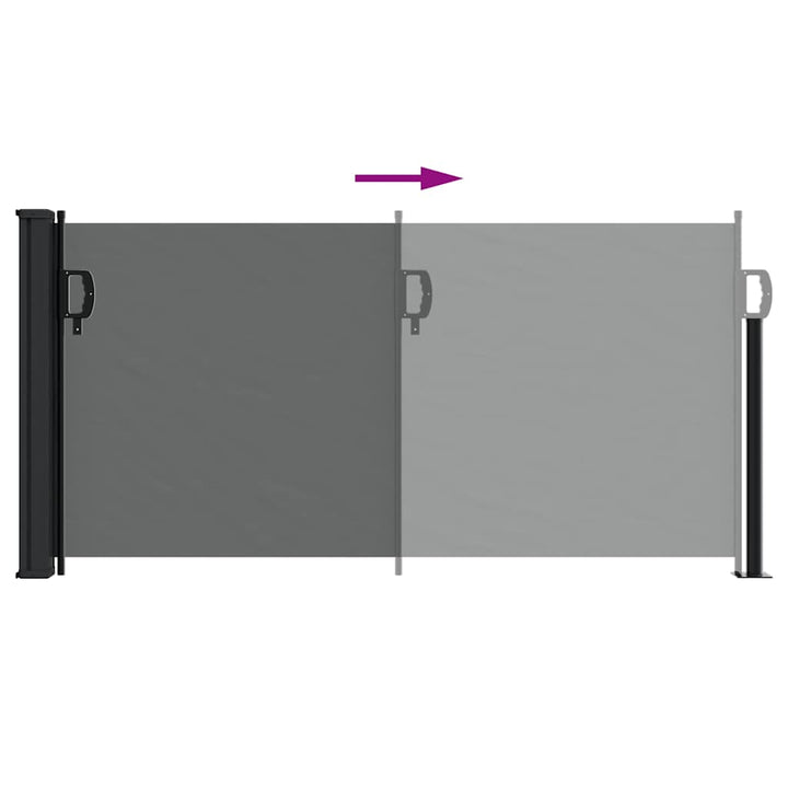 udtrækkelig sidemarkise antracit 100x300 cm