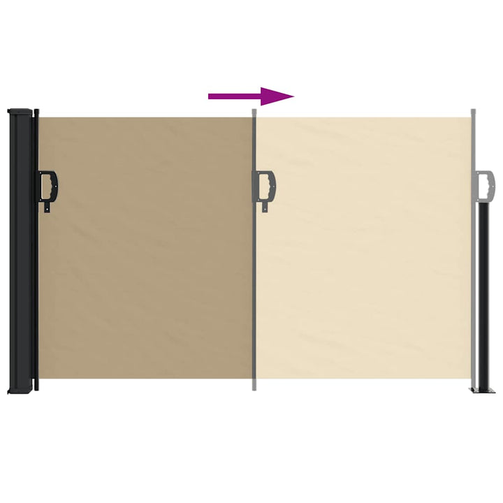 sidemarkise 117x300 cm sammenrullelig beige