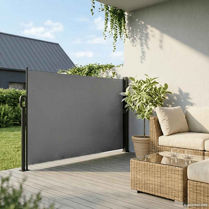 udtrækkelig sidemarkise antracit 160x300 cm